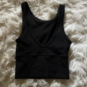 Lulu cropped tank ribbed black sz 0